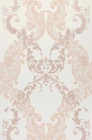 Ch&acirc;teau de Vincennes baroque salmon pink soft metallic relief vlies