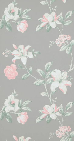 grey english flowers romance cottage vinyl op vlies1