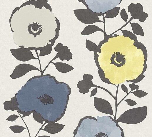 scandinavian big flowers retro stockholm  vlies1