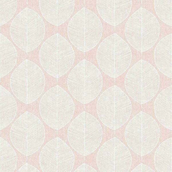 arthouse pink retro leaves papier behang