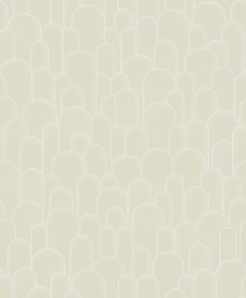 Art Deco beige taupe geometrische relief vinyl op vlies