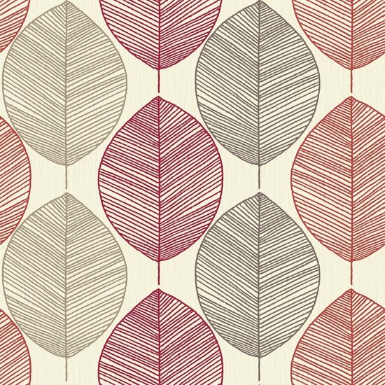 arthouse  retro leaf  red behang