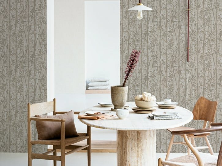 BN Wallcoverings Zen 220324 - Taupe relief vinyl op vlies