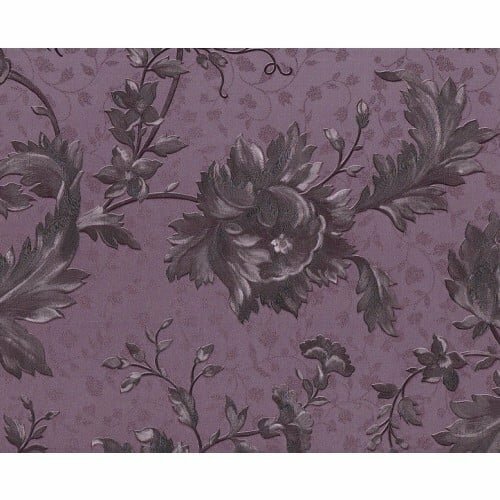 Eijffinger Westminster 320109  bordeaux  bloemen glans vinyl 