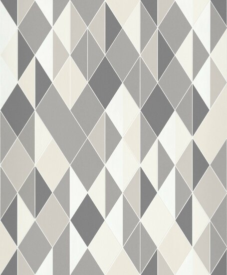 Milano Grey &amp; Cream Playful Scandinavian Diamonds 220210 vinyl op vlies