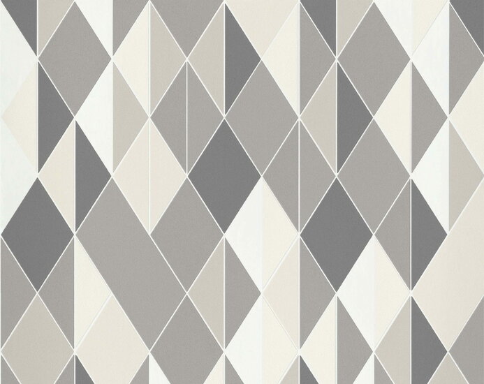 Milano Grey &amp; Cream Playful Scandinavian Diamonds 220210 vinyl op vlies